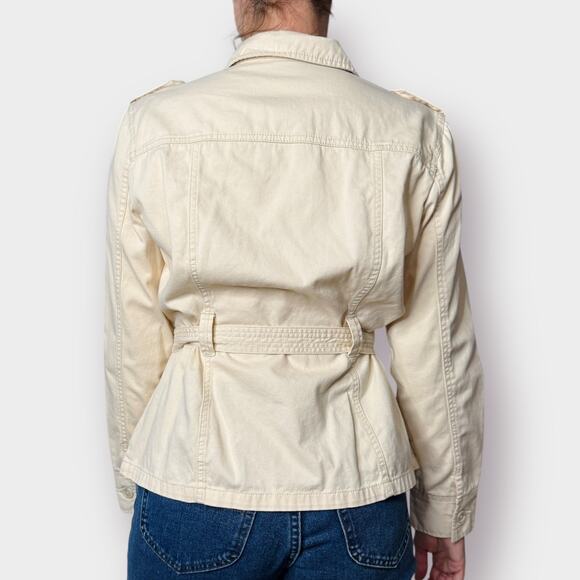 Y2K French Cuff Khaki Belted Jacket Size M/L - Picture 6 of 8